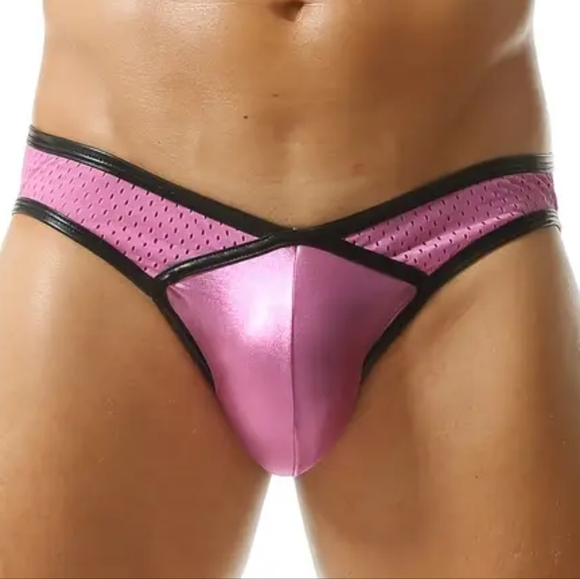 🔥 Men's Sexy Mesh Bikini Briefs Underwear with Foil Look Pouch New Size XL - Picture 1 of 3